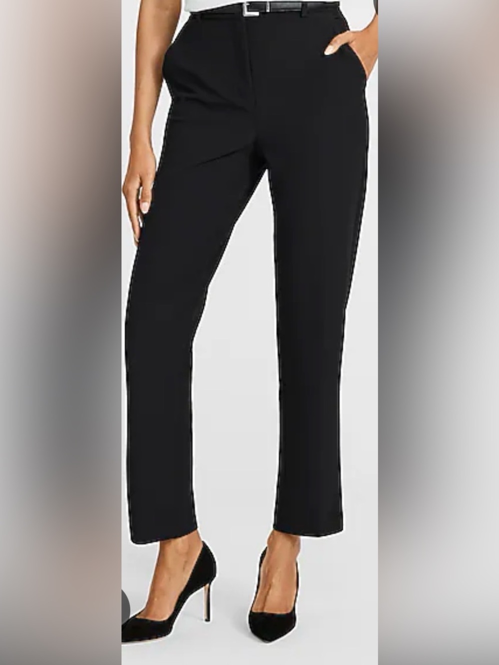 Express Edition Black Dress Pants & Fashion Silver Tone Bracelet